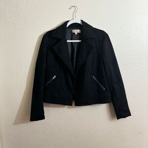 Black Suede Moto Jacket | Size Medium | Edgy & Timeless